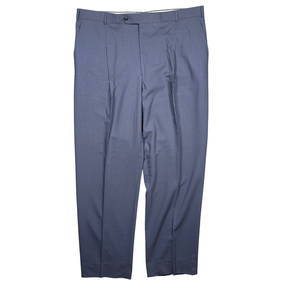 Bachrach Men's Dress Pants 44 Slate Blue 100% Pure Wool‎ Pleated